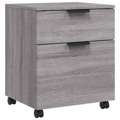 vidaXL Mobile File Cabinet with Wheels Grey Sonoma 45x38x54 cm Engineered Wood 2