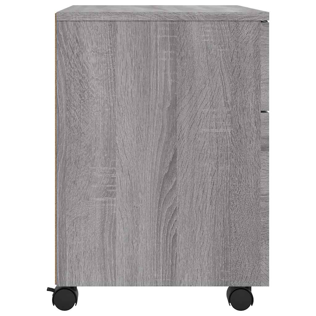 vidaXL Mobile File Cabinet with Wheels Grey Sonoma 45x38x54 cm Engineered Wood 5