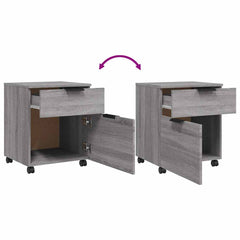 vidaXL Mobile File Cabinet with Wheels Grey Sonoma 45x38x54 cm Engineered Wood 6