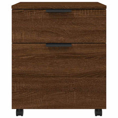 vidaXL Mobile File Cabinet with Wheels Brown Oak 45x38x54 cm Engineered Wood 3