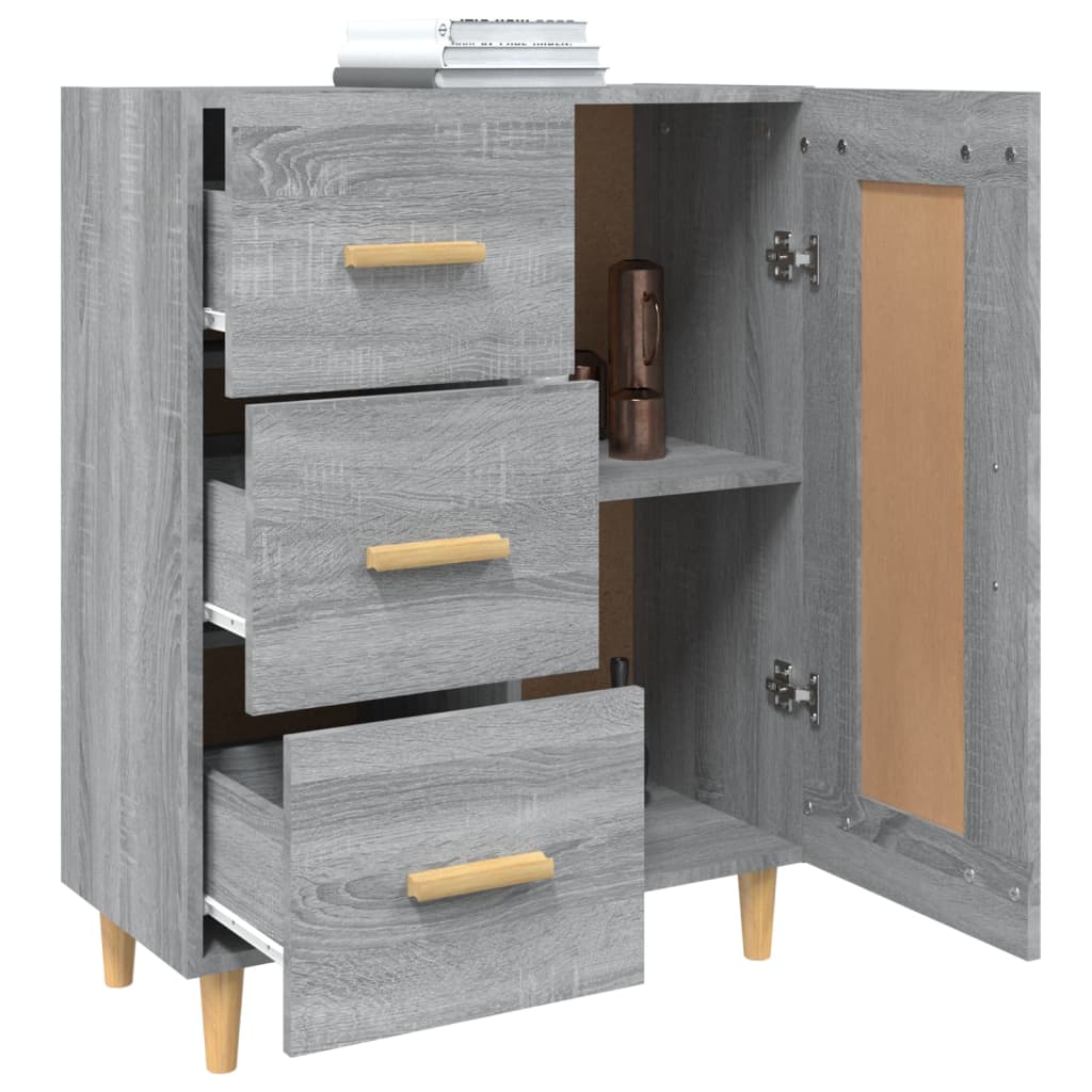 vidaXL Sideboard Grey Sonoma 69.5x34x90 cm Engineered Wood 5
