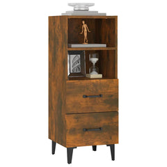 vidaXL Sideboard Smoked Oak 34.5x34x90 cm Engineered Wood 4