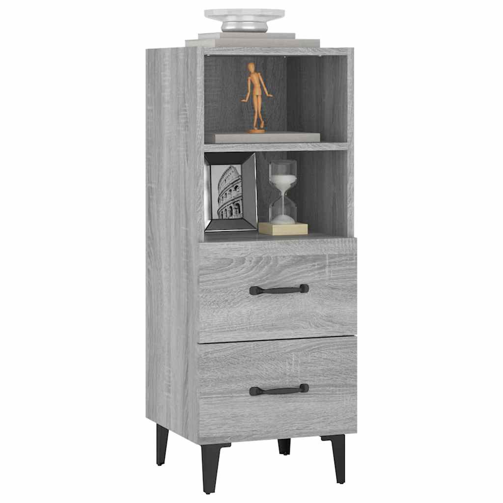 vidaXL Sideboard Grey Sonoma 34.5x34x90 cm Engineered Wood 4