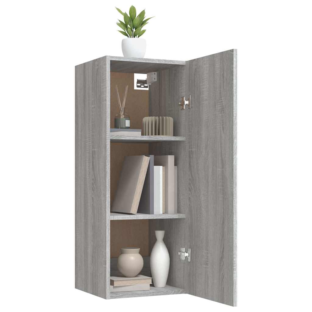 vidaXL Wall Cabinet Grey Sonoma 34.5x34x90 cm Engineered Wood 4