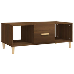 vidaXL Coffee Table Brown Oak 102x50x40 cm Engineered Wood 2