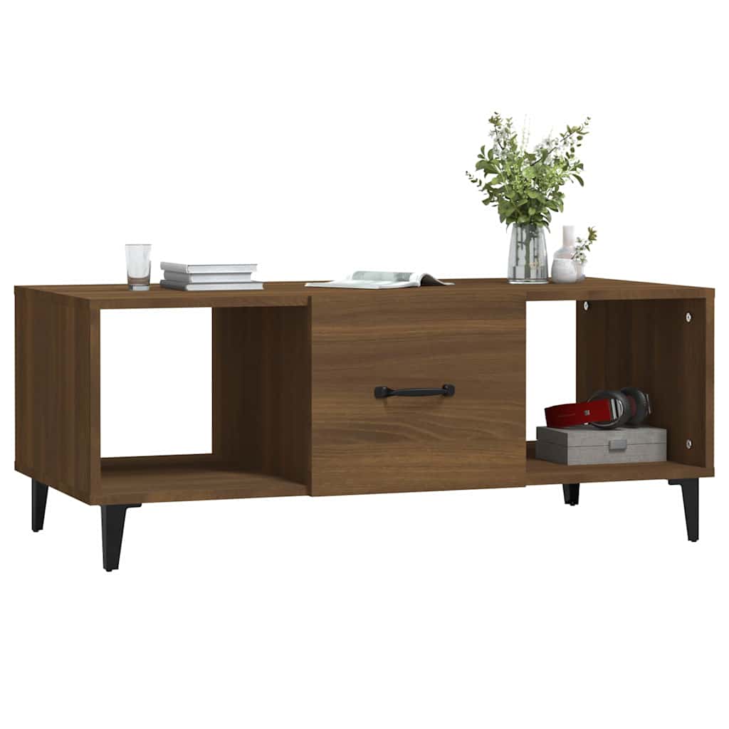 vidaXL Coffee Table Brown Oak 102x50x40 cm Engineered Wood 4