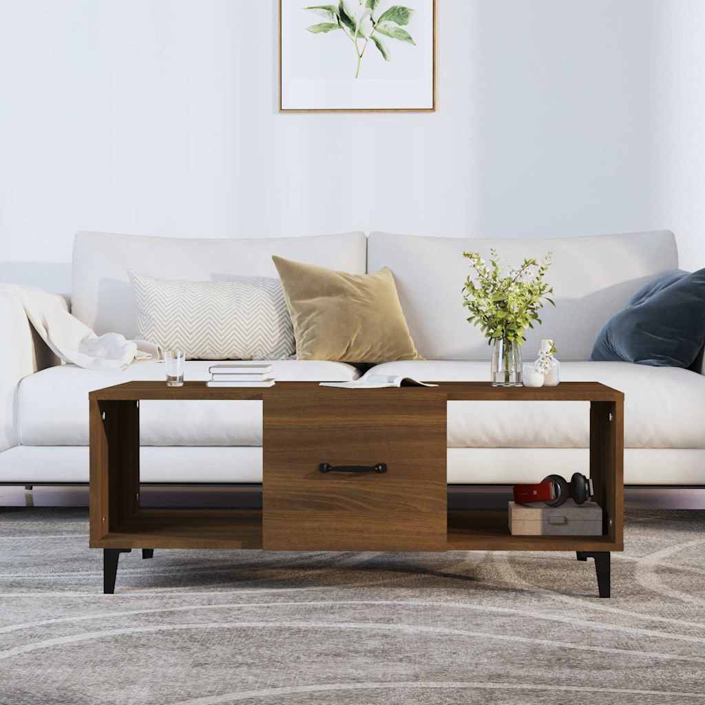 vidaXL Coffee Table Brown Oak 102x50x40 cm Engineered Wood 1