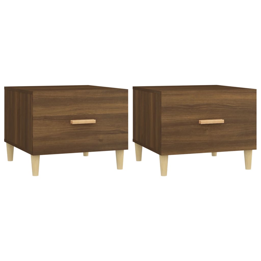 vidaXL Coffee Tables 2 pcs Brown Oak 50x50x40 cm Engineered Wood 2