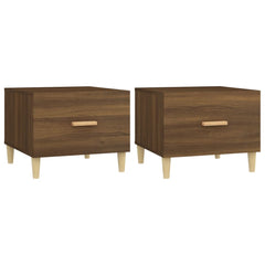 vidaXL Coffee Tables 2 pcs Brown Oak 50x50x40 cm Engineered Wood 2