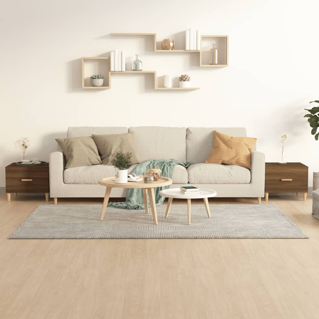 vidaXL Coffee Tables 2 pcs Brown Oak 50x50x40 cm Engineered Wood 1