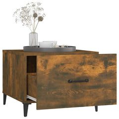 vidaXL Coffee Tables with Metal Legs 2 pcs Smoked Oak 50x50x40 cm 5