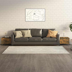 vidaXL Coffee Tables with Metal Legs 2 pcs Smoked Oak 50x50x40 cm 1