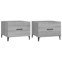 vidaXL Coffee Tables with Metal Legs 2 pcs Grey Sonoma 50x50x40 cm 2