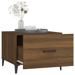vidaXL Coffee Table with Metal Legs Brown Oak 50x50x40 cm 5