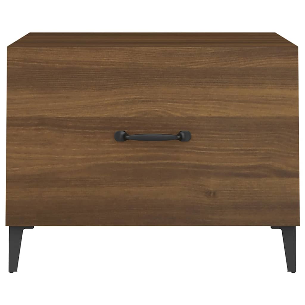 vidaXL Coffee Table with Metal Legs Brown Oak 50x50x40 cm 6