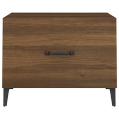 vidaXL Coffee Table with Metal Legs Brown Oak 50x50x40 cm 6