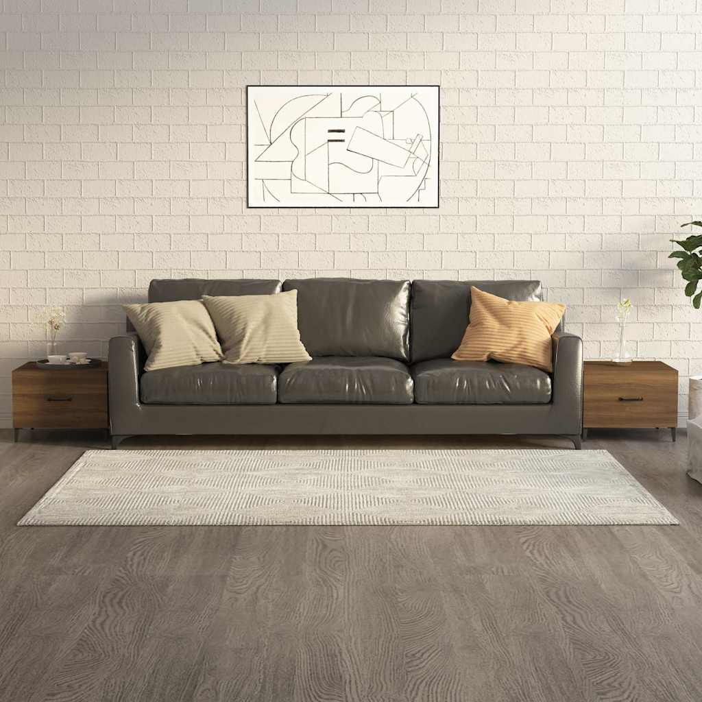 vidaXL Coffee Tables with Metal Legs 2 pcs Brown Oak 50x50x40 cm 1