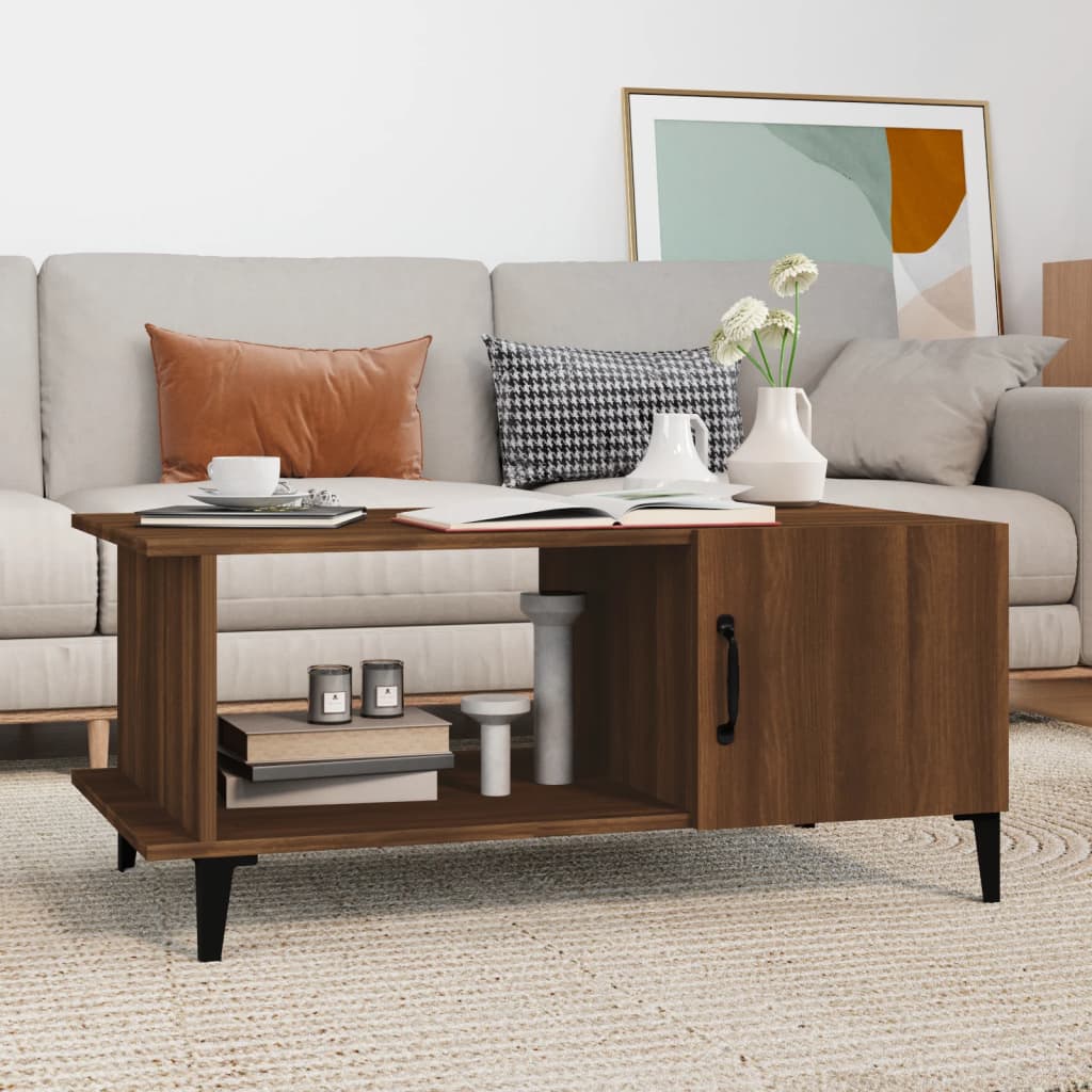 vidaXL Coffee Table Brown Oak 90x50x40 cm Engineered Wood 1