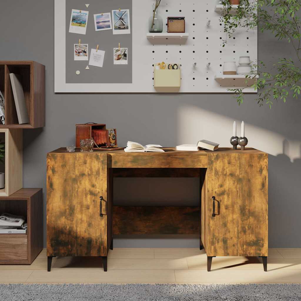 Desk 140x50x75 cm Engineered Wood Smoked oak