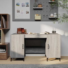 Desk 140x50x75 cm Engineered Wood Grey sonoma