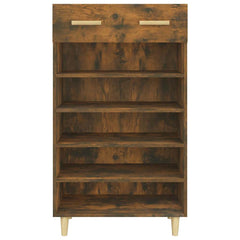 vidaXL Shoe Cabinet Smoked Oak 60x35x105 cm Engineered Wood 6