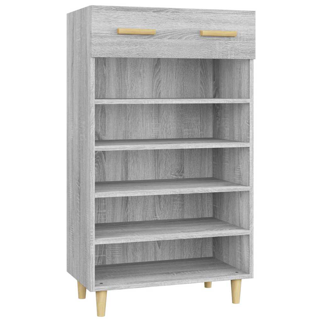 vidaXL Shoe Cabinet Grey Sonoma 60x35x105 cm Engineered Wood 2