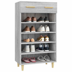 vidaXL Shoe Cabinet Grey Sonoma 60x35x105 cm Engineered Wood 4