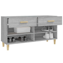 vidaXL Shoe Cabinet Grey Sonoma 102x35x55 cm Engineered Wood 5