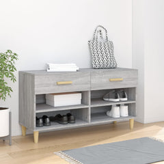 vidaXL Shoe Cabinet Grey Sonoma 102x35x55 cm Engineered Wood 1