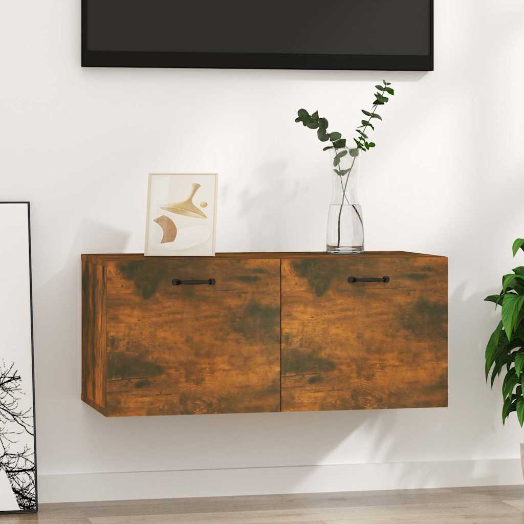 vidaXL Wall Cabinet Smoked Oak 80x36.5x35 cm Engineered Wood 1