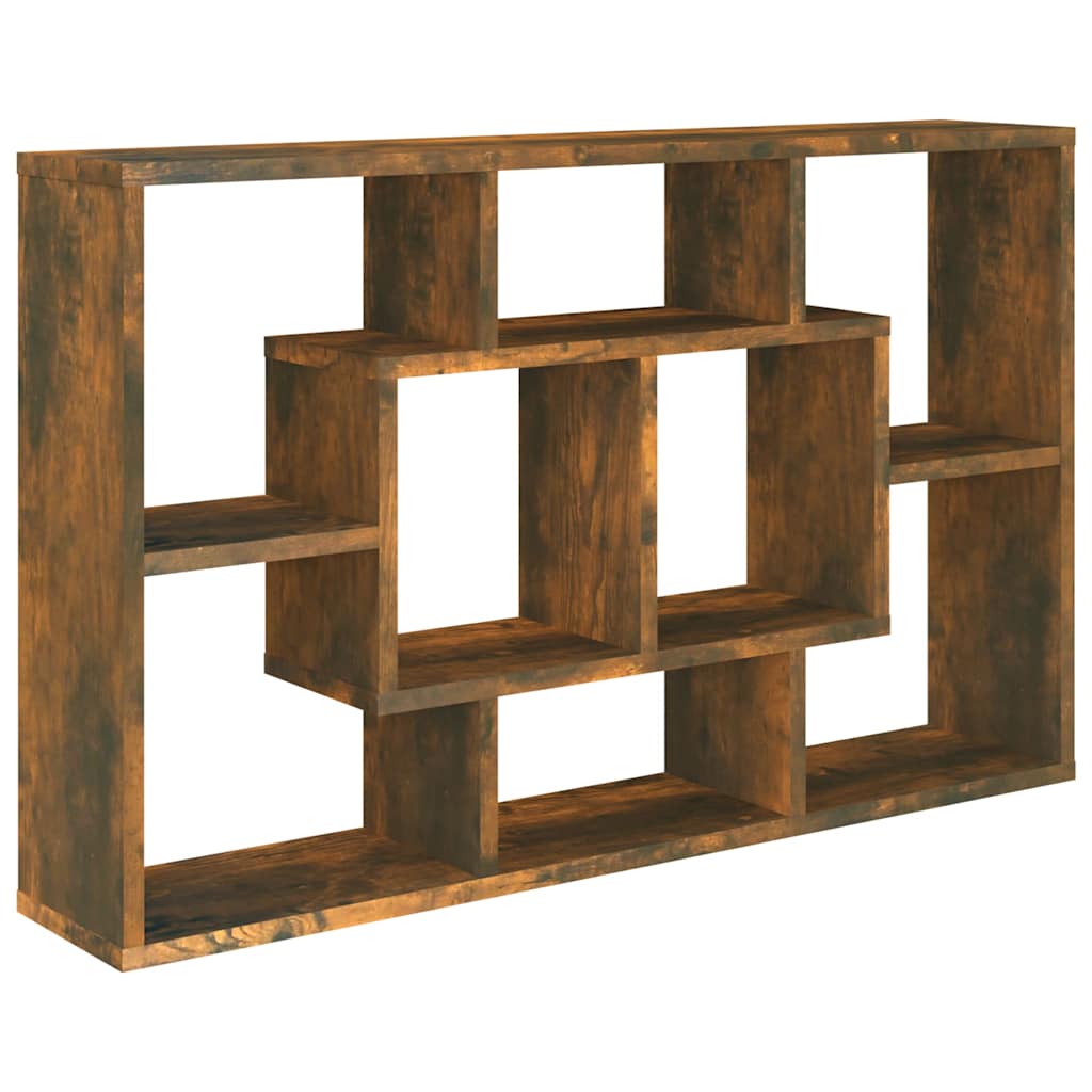 vidaXL Wall Shelf Smoked Oak 85x16x52.5 cm Engineered Wood 2