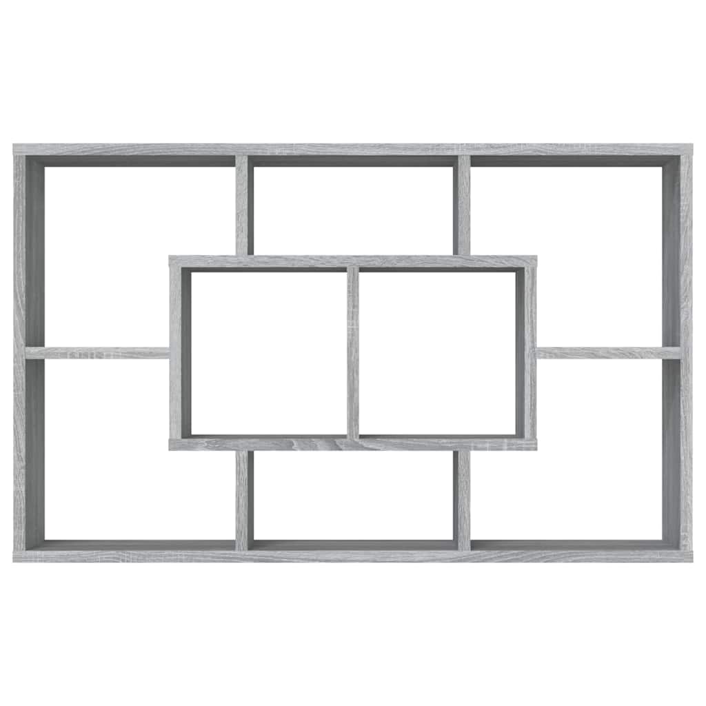 vidaXL Wall Shelf Grey Sonoma 85x16x52.5 cm Engineered Wood 5