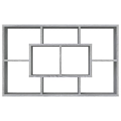 vidaXL Wall Shelf Grey Sonoma 85x16x52.5 cm Engineered Wood 5