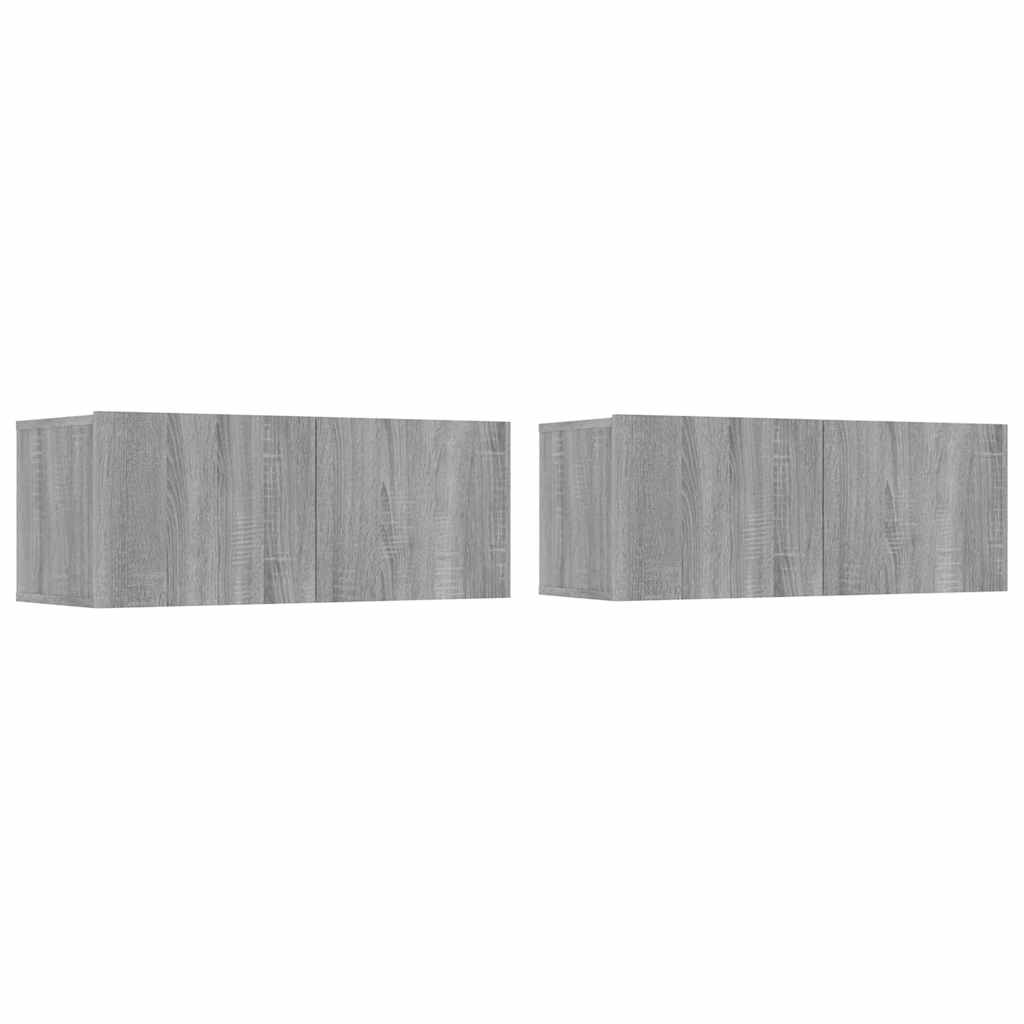 vidaXL 2 Piece TV Cabinet Set Grey Sonoma 80x30x30 cm Engineered Wood 2