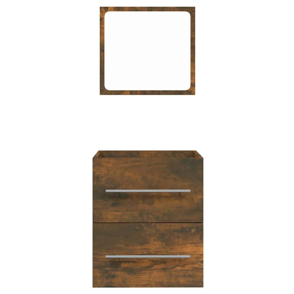 vidaXL Bathroom Cabinet with Mirror Smoked Oak 41x38.5x48 cm Engineered Wood 5