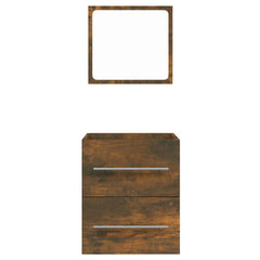 vidaXL Bathroom Cabinet with Mirror Smoked Oak 41x38.5x48 cm Engineered Wood 5