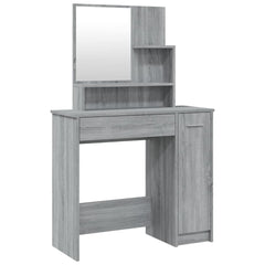 vidaXL Dressing Table with Mirror Grey Sonoma 86.5x35x136 cm 2