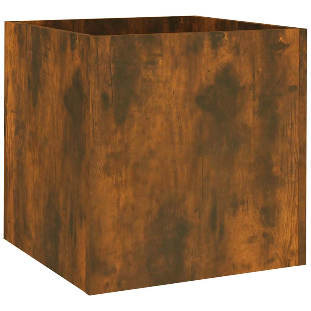 vidaXL Planter Box Smoked Oak 40x40x40 cm Engineered Wood 2