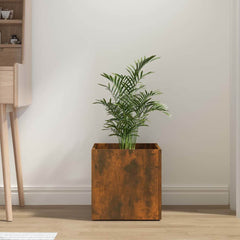 vidaXL Planter Box Smoked Oak 40x40x40 cm Engineered Wood 3
