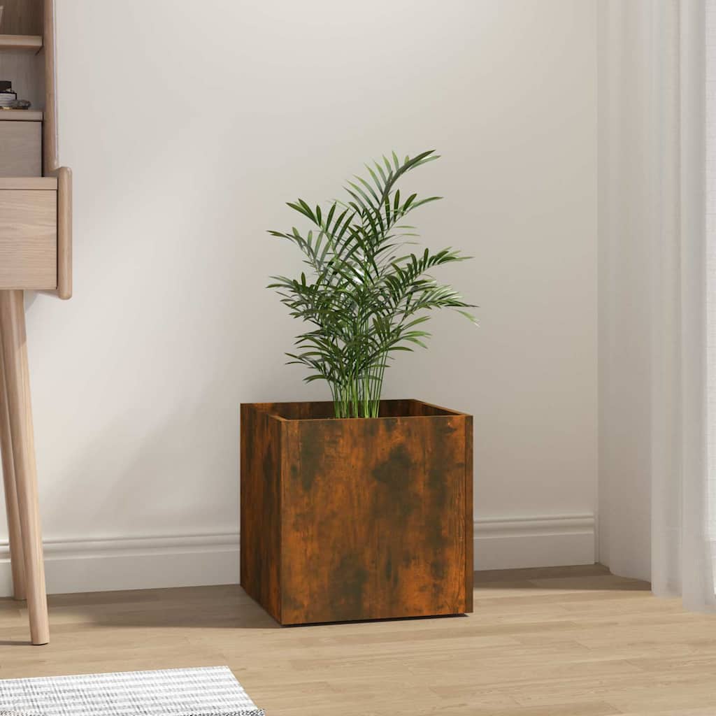 vidaXL Planter Box Smoked Oak 40x40x40 cm Engineered Wood 1