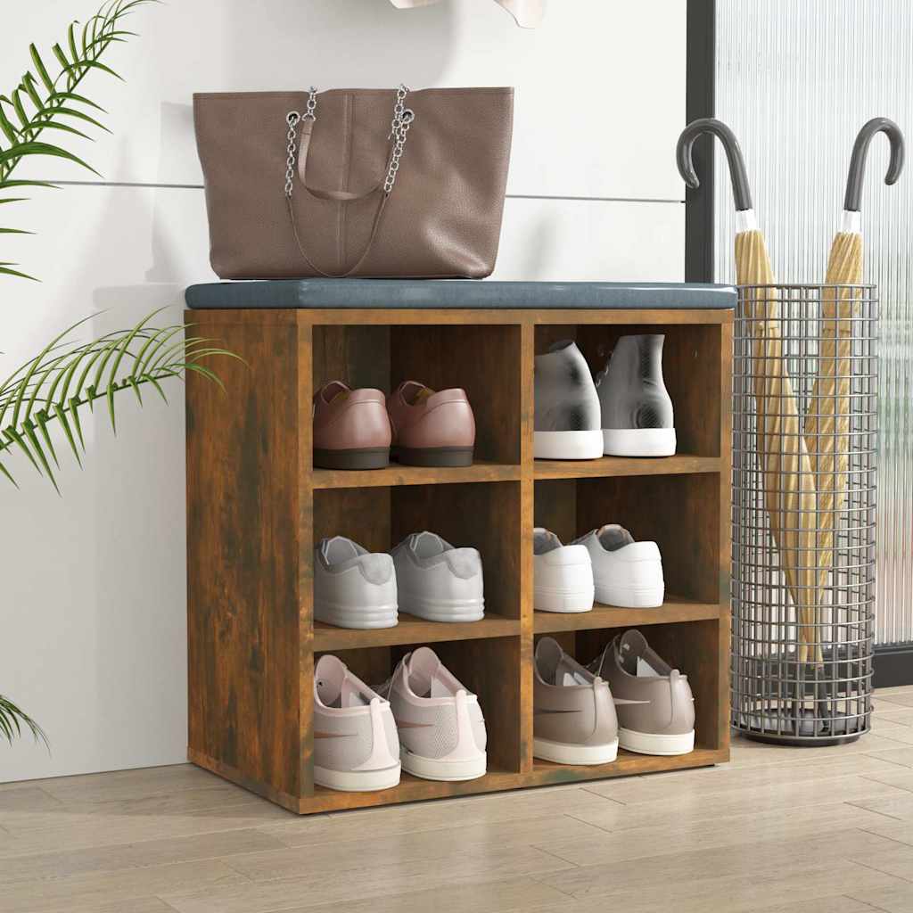 vidaXL Shoe Cabinet Smoked Oak 52,5x30x50 cm 3