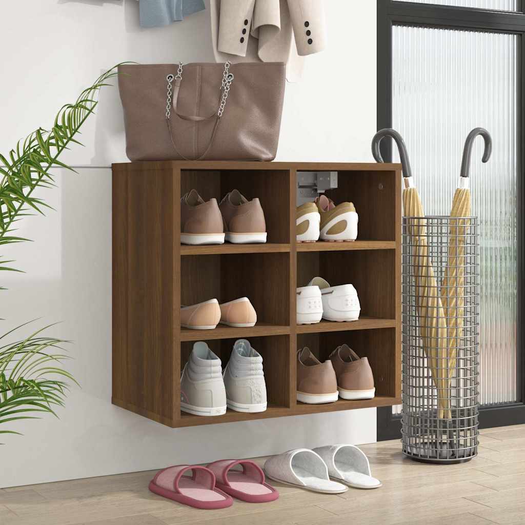 vidaXL Shoe Cabinet Brown Oak 52.5x30x50 cm 1