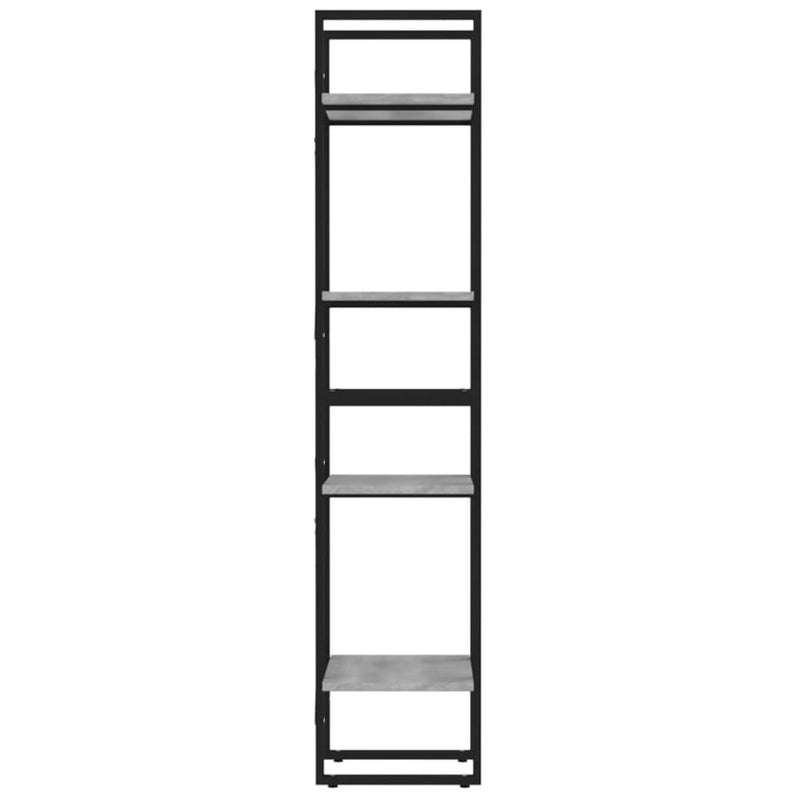 4-Tier Book Cabinet Grey Sonoma 40x30x140 cm Engineered Wood