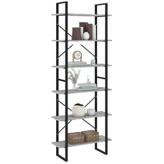 vidaXL High Cabinet Grey Sonoma 80x30x210 cm Engineered Wood 4