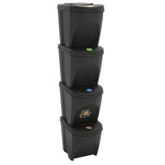 Stackable Garbage Bin Boxes 75 L Polypropylene Grey 4