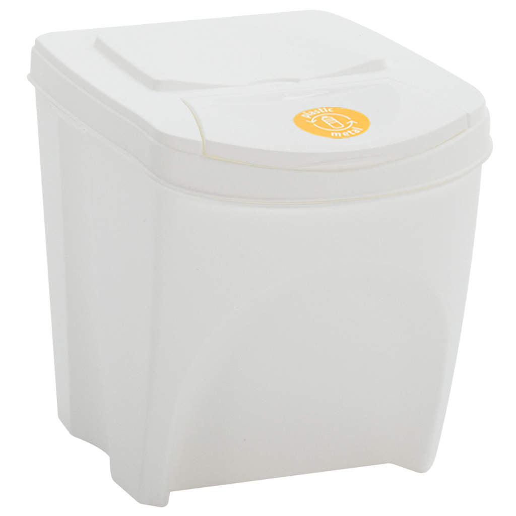 vidaXL Stackable Garbage Bin Boxes 4 pcs White 100 L Polypropylene 4