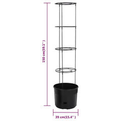 vidaXL Tomato Grower Anthracite Ø39x150 cm Polypropylene 6