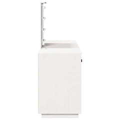 vidaXL Dressing Table Set with LED White Solid Wood Pine 6