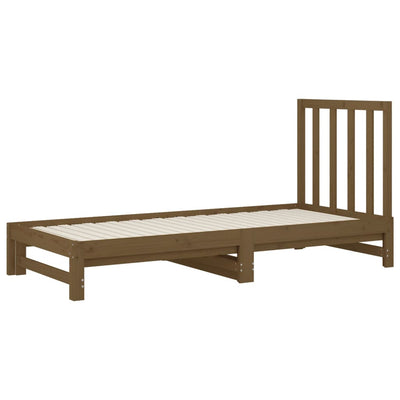 Pull-out Day Bed Honey Brown 2x(90x190) cm Solid Wood Pine