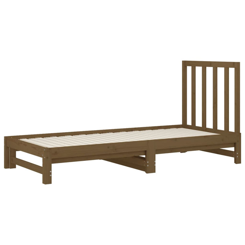 Pull-out Day Bed Honey Brown 2x(90x190) cm Solid Wood Pine